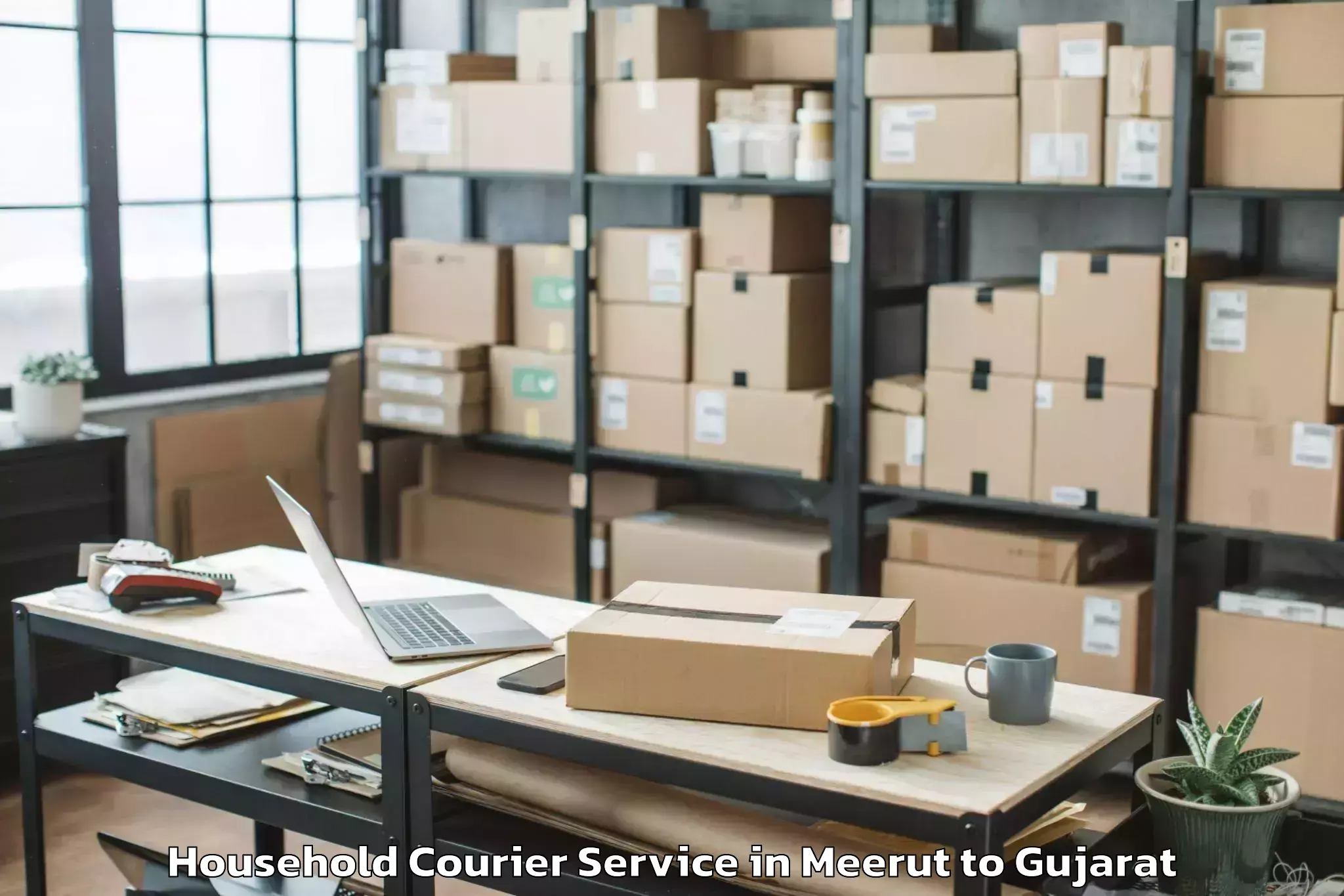 Leading Meerut to Vadgam Household Courier Provider